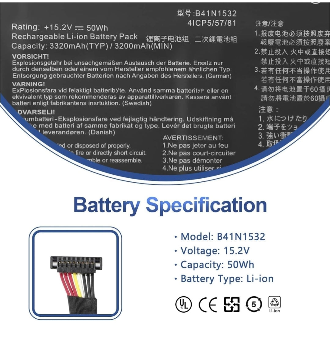 ASUS Q534UA - B41N1532 Original Laptop Notebook Battery (1 Yr Warranty)