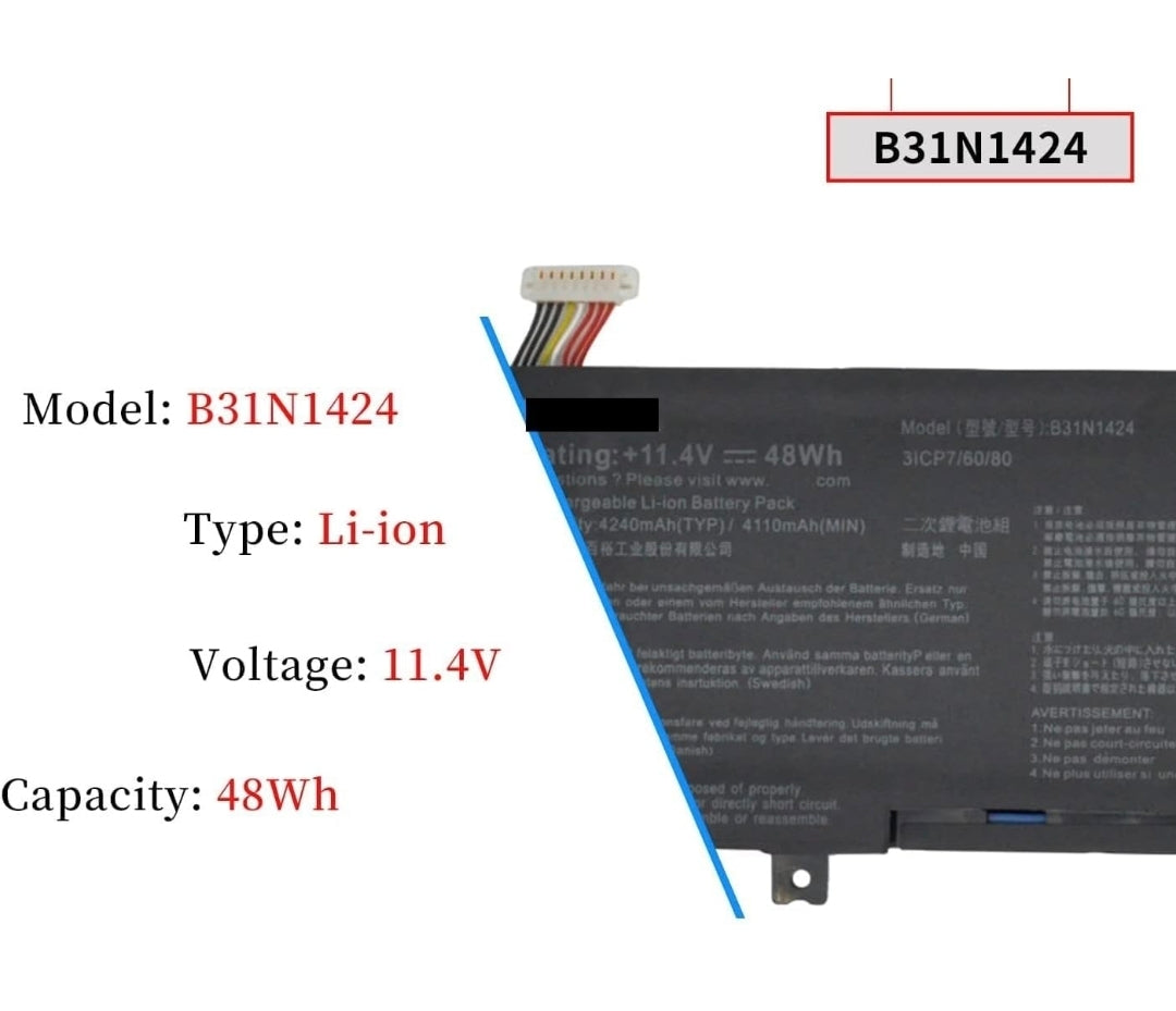 ASUS K401LB - B31N1424 Original Laptop Notebook Battery (1 Yr Warranty)