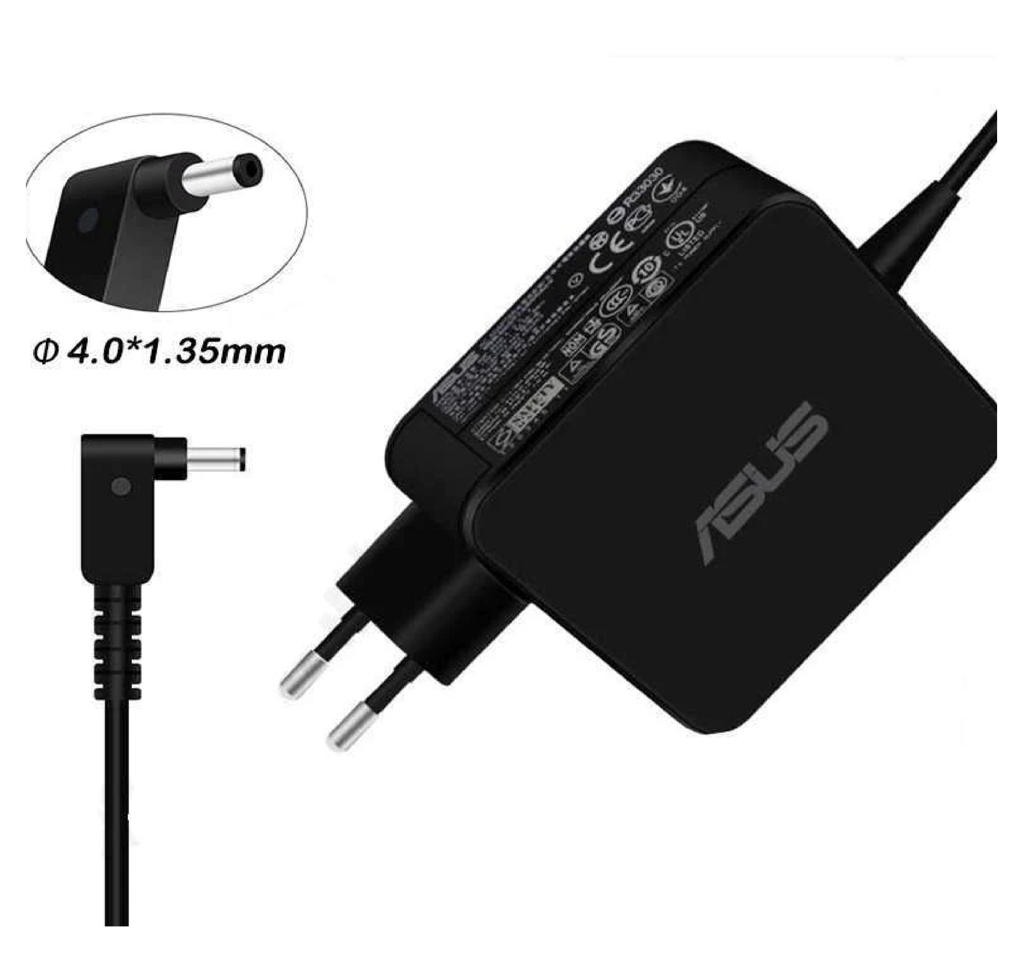 ASUS Laptop Charger 65W 19V 3.42A Original Adapter (4.0 mm x 1.35mm) (1 Yr Warranty) (Power Cord Included) Model : Asus Zenbook UX3410UF