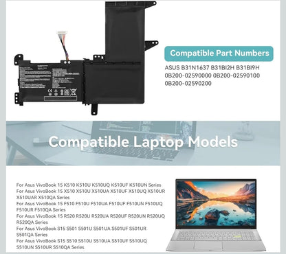 ASUS VivoBook 15 X513EA - B31N1637 Original Laptop Notebook Battery (1 Yr Warranty)