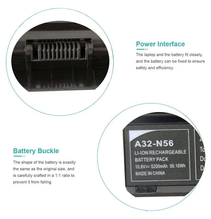 ASUS U48 ULTRABOOK - A32-N56 Original Laptop Notebook Battery (1 Yr Warranty)