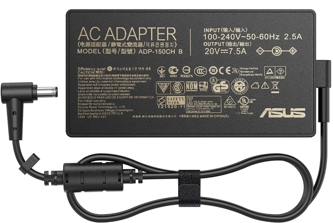ASUS Laptop Charger 150W 20V 7.5A Original Adapter Model No: FX706LI (5.5 mm x 2.5 mm ) (1 Yr Warranty) (Power Cord Included)