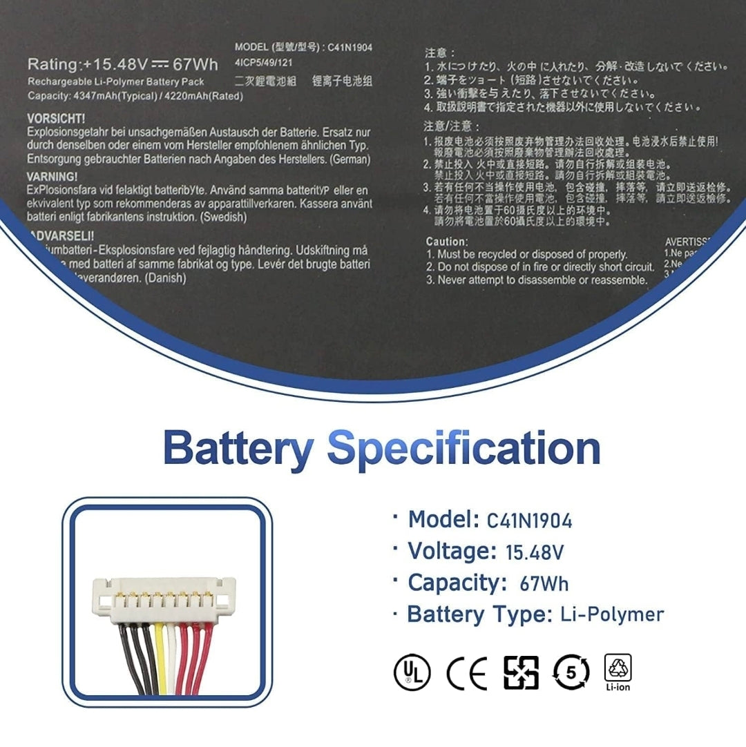 ASUS Zenbook 13 BX325JA - C41N1904 Original Laptop Notebook Battery (1 Yr Warranty)