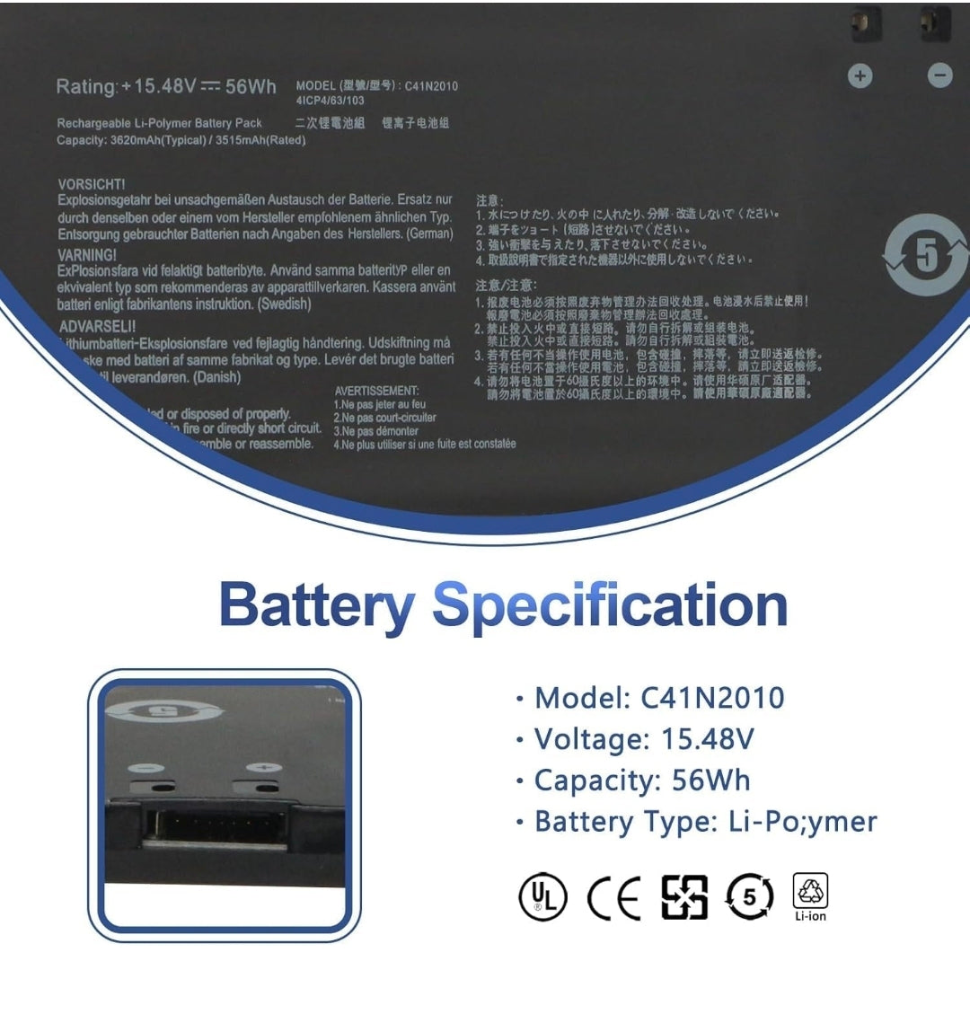 ASUS G713QE - C41N2010 Original Laptop Notebook Battery (1 Yr Warranty)