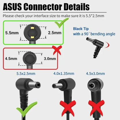 ASUS Laptop Charger 150W 19.5V 7.7A Original Adapter Model : A17-150P1A (5.5 mm x 2.5 mm) (1 Yr Warranty) (Power Cord Included)