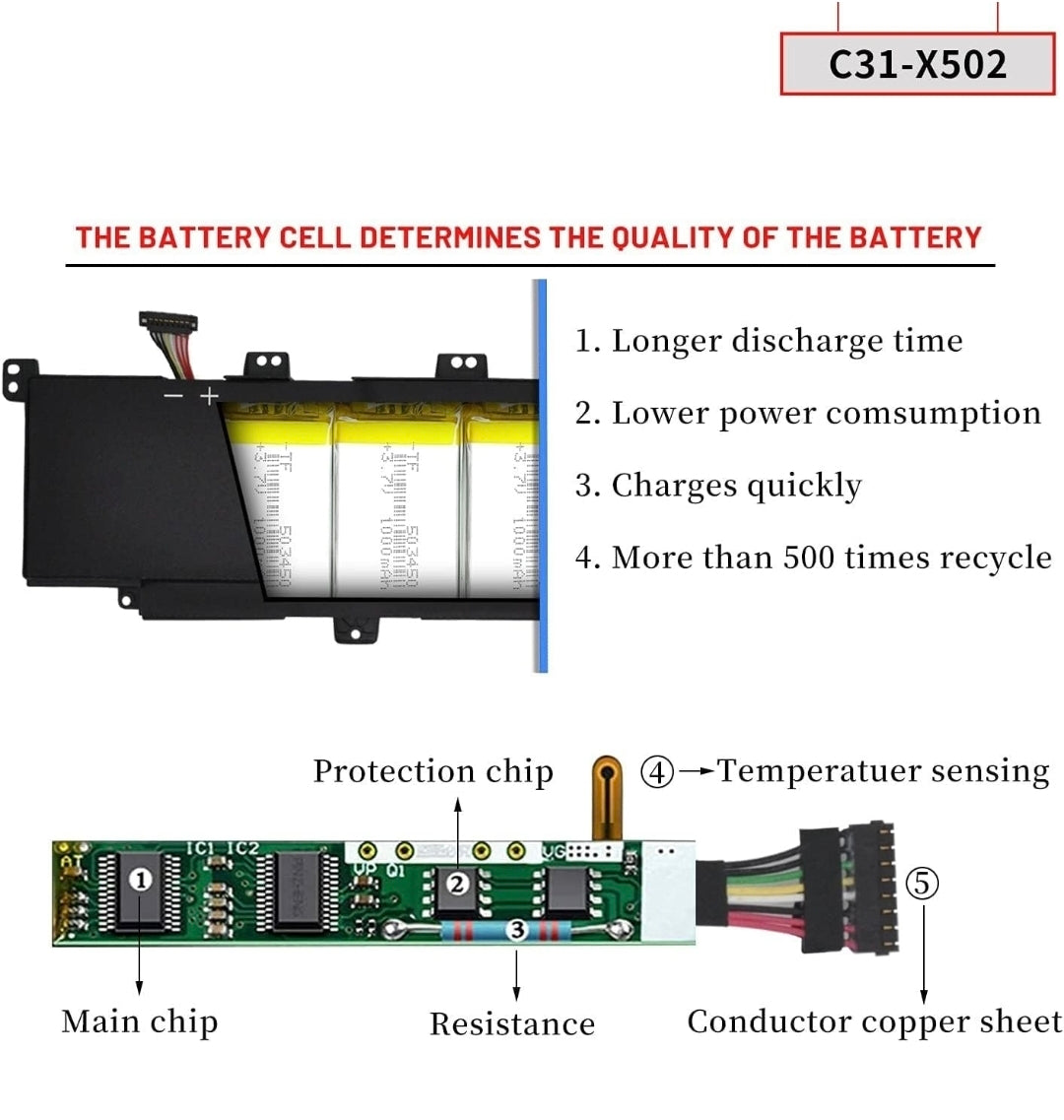 ASUS X502CA Series - C31-X502 Original Laptop Notebook Battery (1 Yr Warranty)
