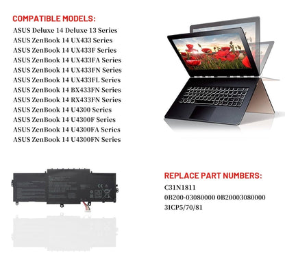 ASUS UX433 - C31N1811 Original Laptop Notebook Battery (1 Yr Warranty)