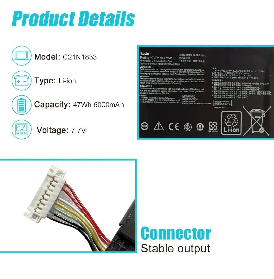 ASUS VivoBook S14 S431FA - C21N1833 Original Laptop Notebook Battery (1 Yr Warranty)