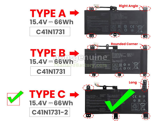ASUS ROG Strix G531GU - C41N1731 TYPE-2 Original Laptop Notebook Battery (1 Yr Warranty)