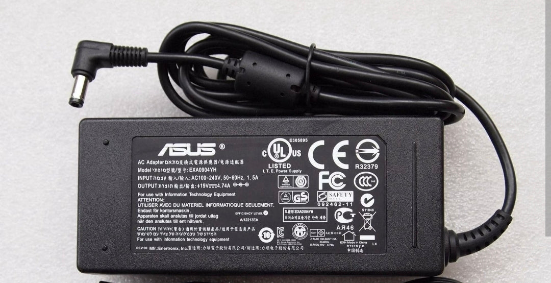 ASUS Laptop Charger 90W 19V 4.74A Original Adapter (5.5 mm x 2.5 mm) (1 Yr Warranty) (Power Cord Included)