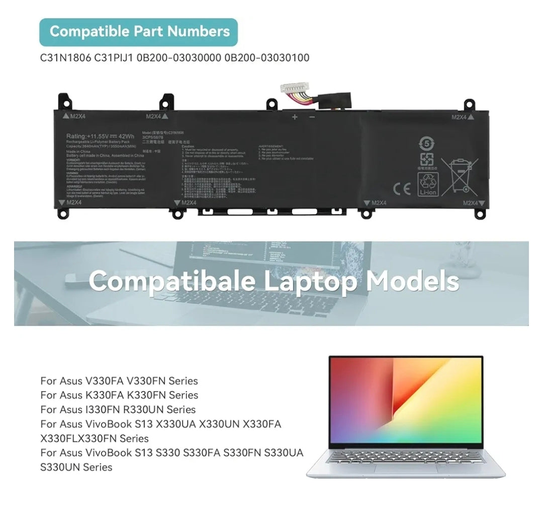 ASUS K330FA - C31N1806 Original Laptop Notebook Battery (1 Yr Warranty)