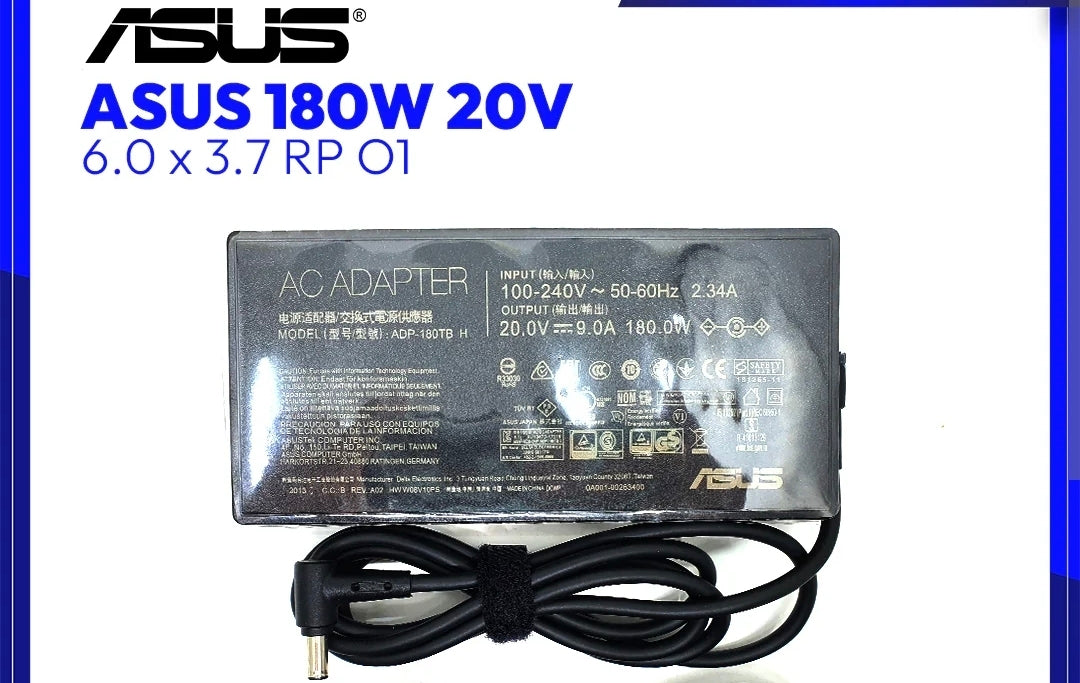 ASUS Laptop Charger 180W 20V 9A Original Adapter (7.4 mm) (1 Yr Warranty) (Power Cord Included)