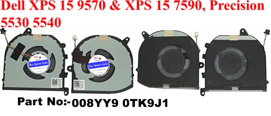 Original FAN Pair Dell XPS 15 7590  P/N : 008YY9 , 08YY9