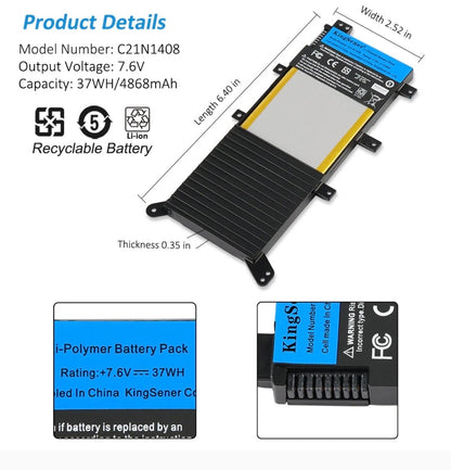 ASUS A555QG - C21N1408 Original Laptop Notebook Battery (1 Yr Warranty)