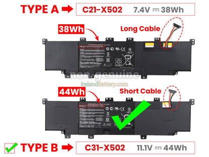 ASUS X502CA Series - C31-X502 Original Laptop Notebook Battery (1 Yr Warranty)