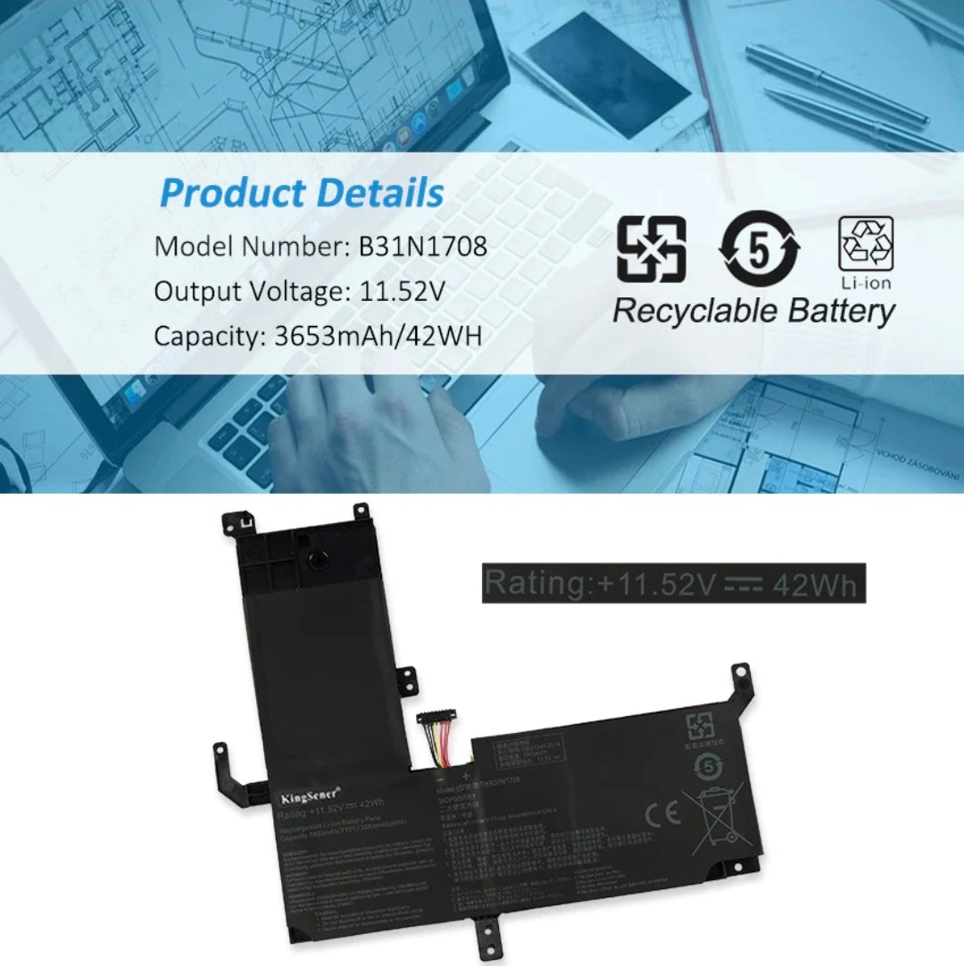 ASUS VivoBook Flip 15 TP510UF - B31N1708 Original Laptop Notebook Battery (1 Yr Warranty)