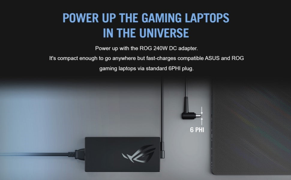 ASUS Laptop Charger 240W 20V 12.0A Original Adapter Model No: GA402XI (3.7 mm) (1 Yr Warranty) (Power Cord Included)