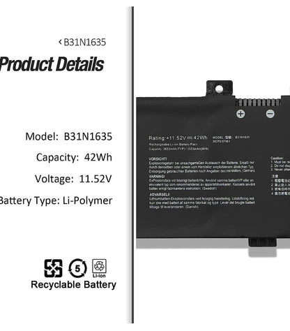 ASUS S705UQ - B31N1635 Original Laptop Notebook Battery (1 Yr Warranty)