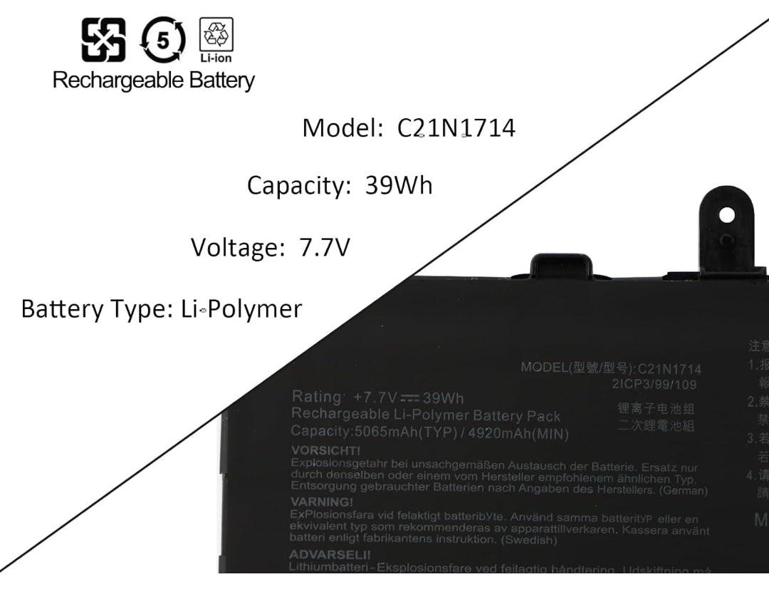 ASUS TP401 - C21N1714 Original Laptop Notebook Battery (1 Yr Warranty)