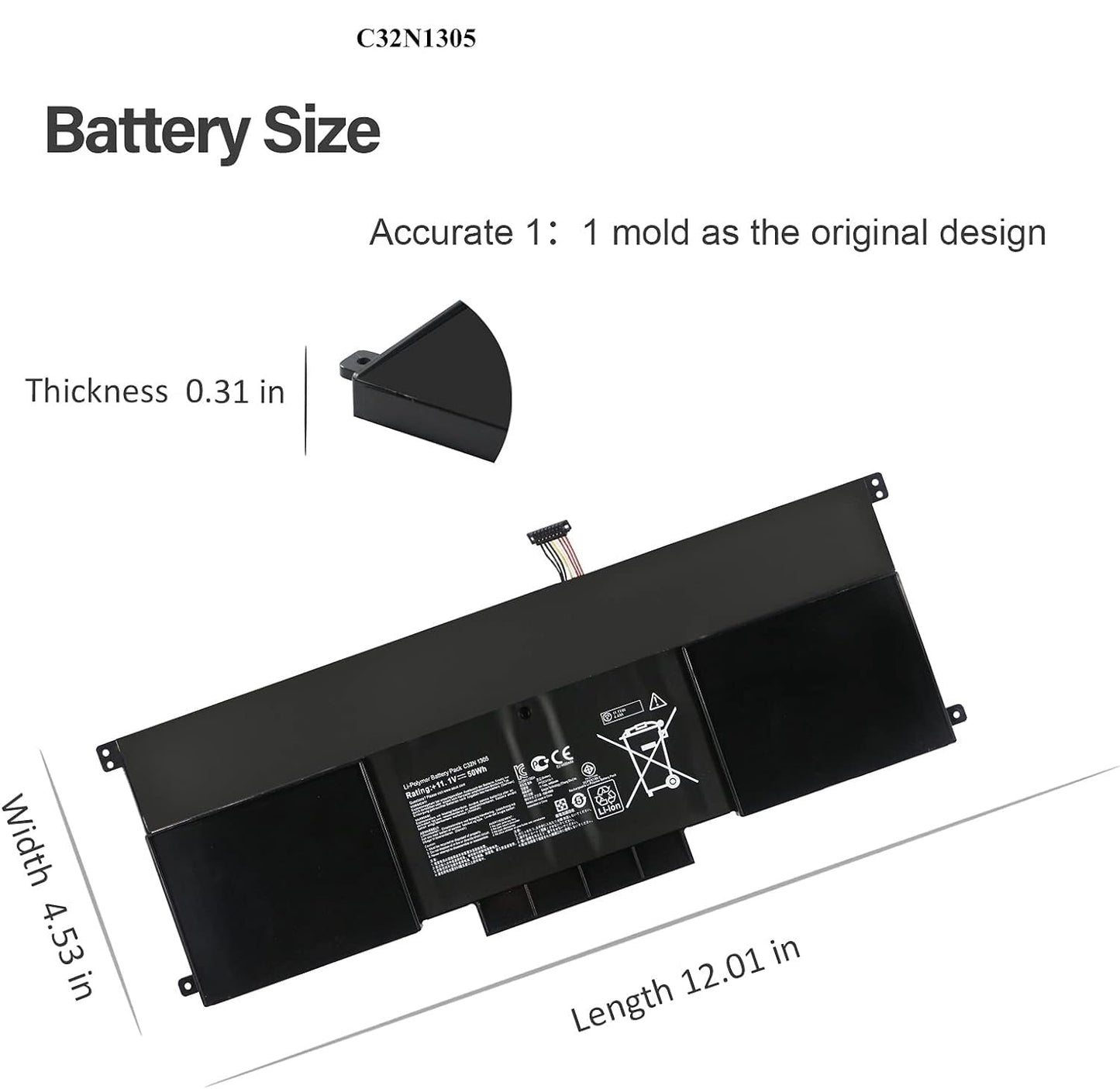 ASUS UX301L - C32N1305 Original Laptop Notebook Battery (1 Yr Warranty)