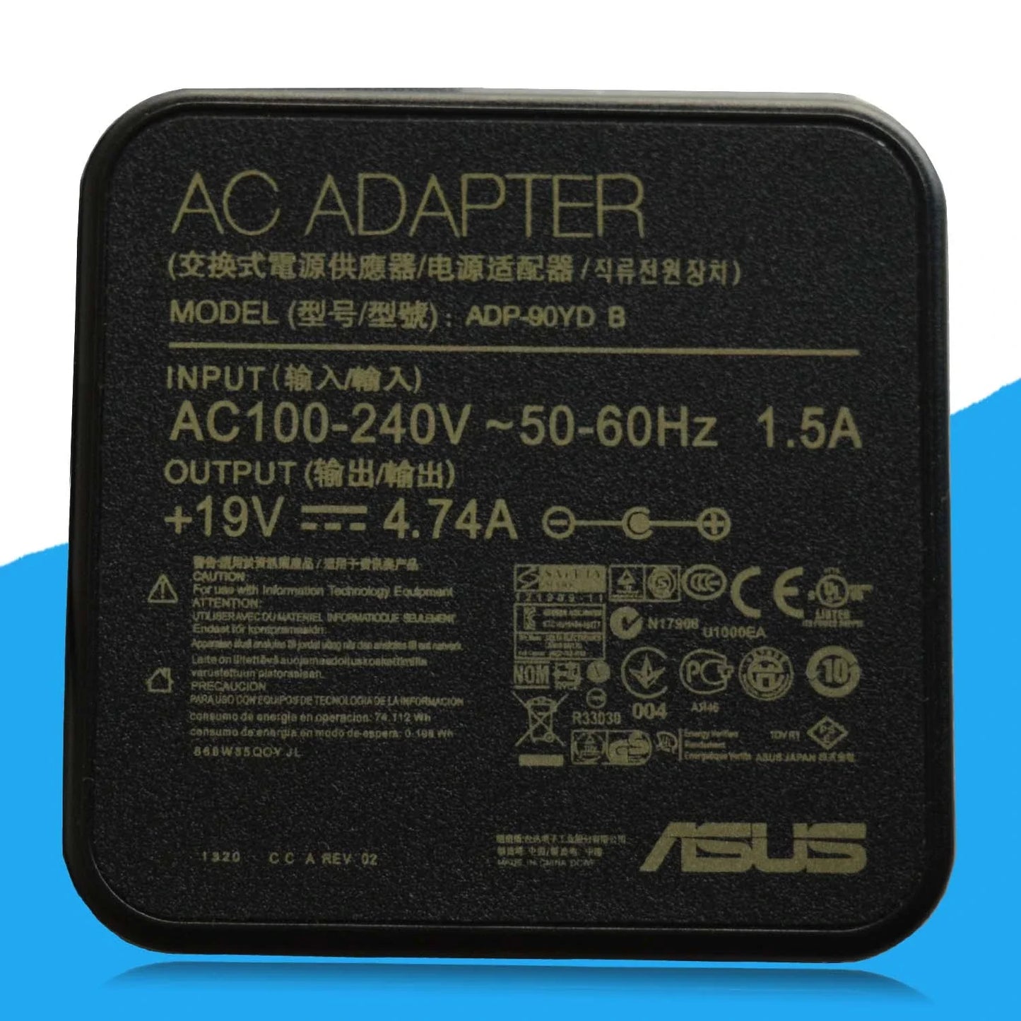 ASUS Laptop Charger 90W 19V 4.74A Original Adapter Model no : ADP-90YD B (5.5 mm x 2.5 mm) (1 Yr Warranty) (Power Cord Included)