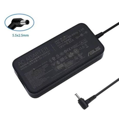ASUS Laptop Charger 120W 19V 6.32A Original Adapter (5.5 mm x 2.5 mm) (1 Yr Warranty) (Power Cord Included) Model : ADP-120RH B