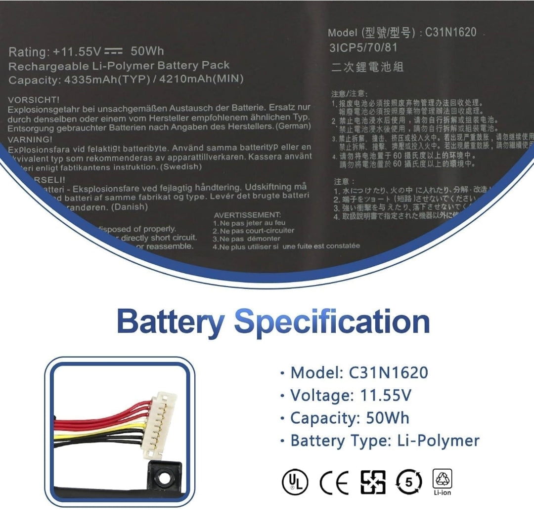 ASUS PRO P5240UA - C31N1620 Original Laptop Notebook Battery (1 Yr Warranty)