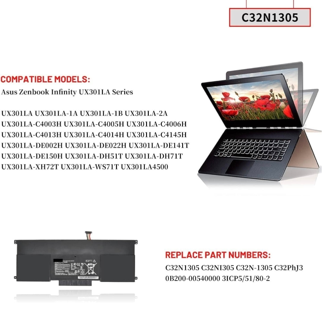 ASUS Zenbook UX301LA4500 - C32N1305 Original Laptop Notebook Battery (1 Yr Warranty)