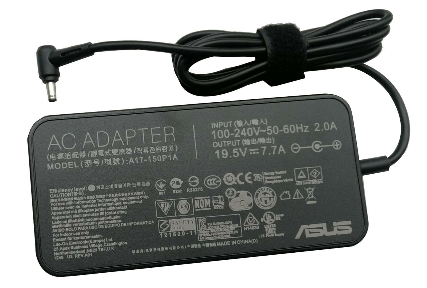 ASUS Laptop Charger 150W 19.5V 7.7A Original Adapter Model : A17-150P1A (5.5 mm x 2.5 mm) (1 Yr Warranty) (Power Cord Included)