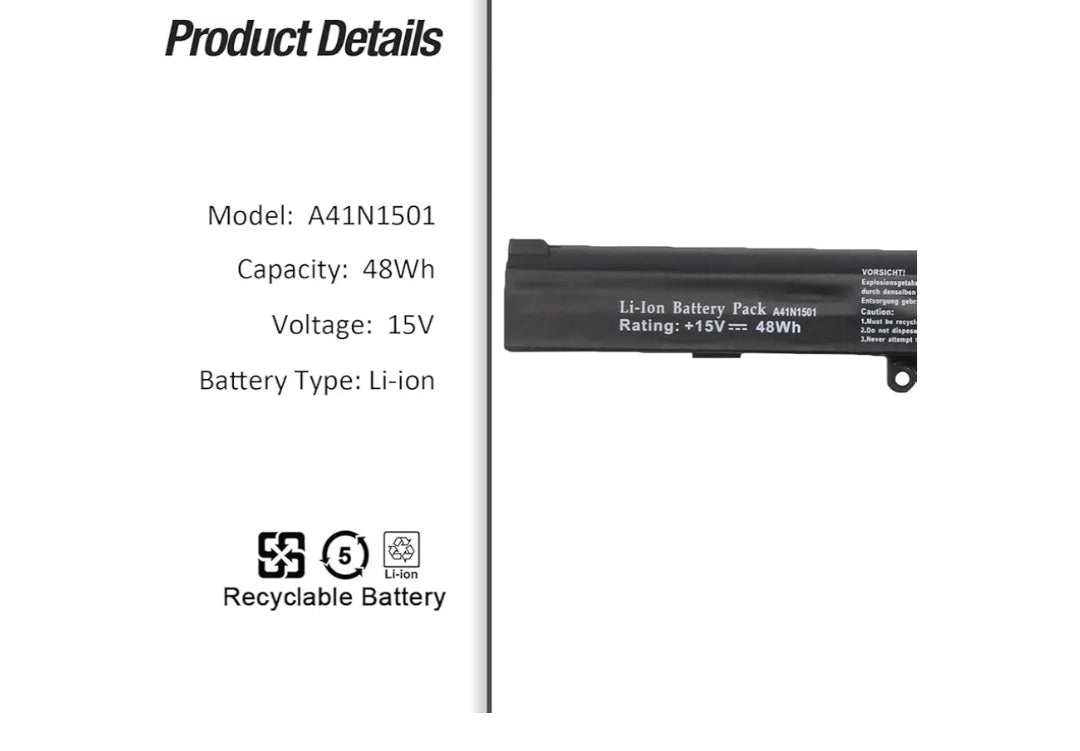 ASUS N752VX - A41N1501 Original Laptop Notebook Battery (1 Yr Warranty)
