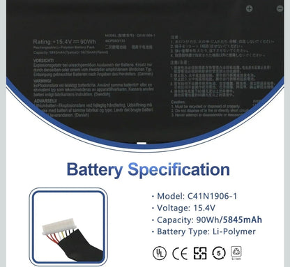 ASUS GX551QS - C41N1906 Original Laptop Notebook Battery (1 Yr Warranty)