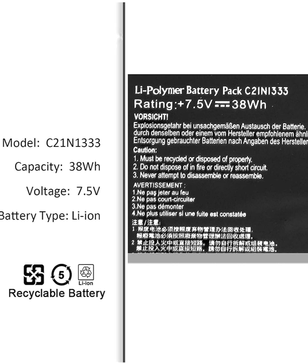 ASUS TP550LJ - C21N1333 Original Laptop Notebook Battery (1 Yr Warranty)