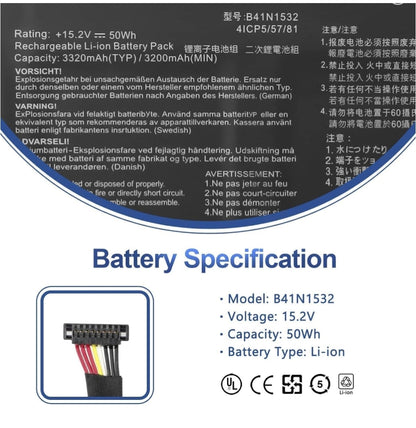 ASUS UX560UA - B41N1532 Original Laptop Notebook Battery (1 Yr Warranty)
