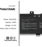 ASUS VivoBook Pro N705UD-EH76 - B31N1635 Original Laptop Notebook Battery (1 Yr Warranty)