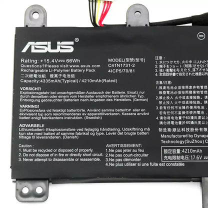 ASUS ROG Strix GL704 - C41N1731 TYPE-2 Original Laptop Notebook Battery (1 Yr Warranty)