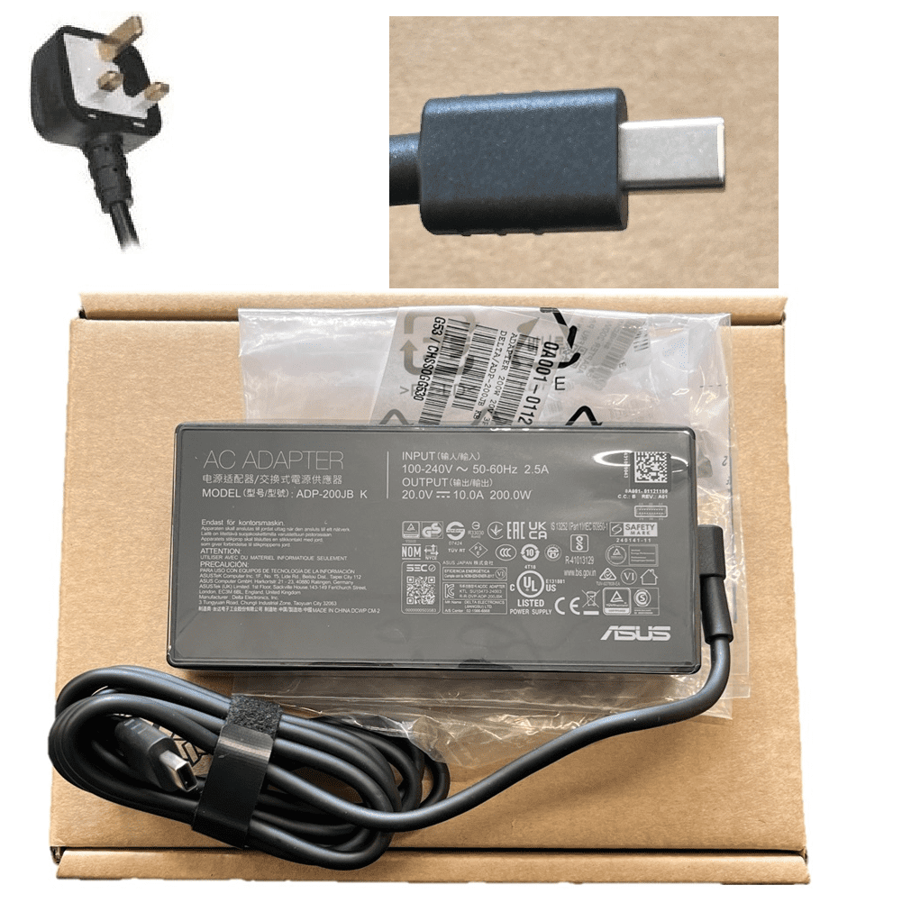 ASUS Laptop Charger 200W 20V 10A Original Adapter Model No: TUF507RC (Rectangle Pin) (1 Yr Warranty) (Power Cord Included)