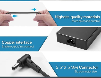 ASUS Laptop Charger 120W 20V 6A Original Adapter (5.5 mm x 2.5 mm) (1 Yr Warranty) (Power Cord Included)