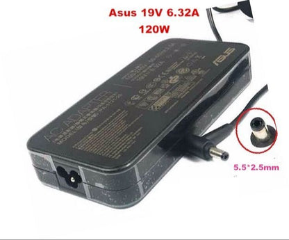 ASUS Laptop Charger 120W 19V 6.32A Original Adapter (5.5 mm x 2.5 mm) (1 Yr Warranty) (Power Cord Included) Model : ADP-120RH B