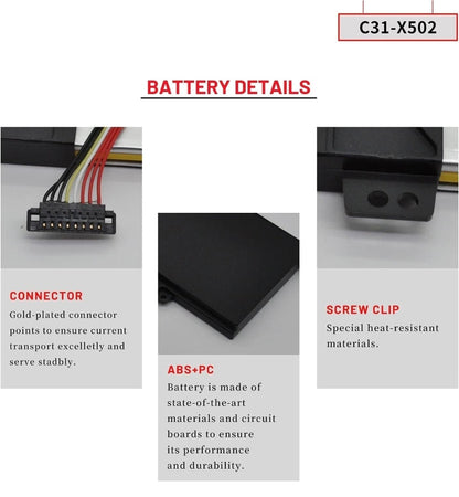 ASUS F502CA - C31-X502 Original Laptop Notebook Battery (1 Yr Warranty)