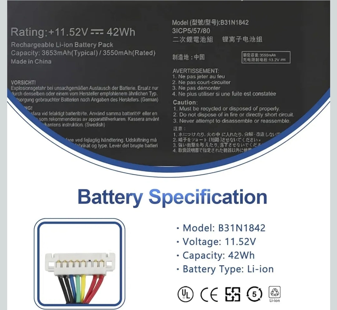 ASUS VivoBook 15 KM513UA - B31N1842 Original Laptop Notebook Battery (1 Yr Warranty)