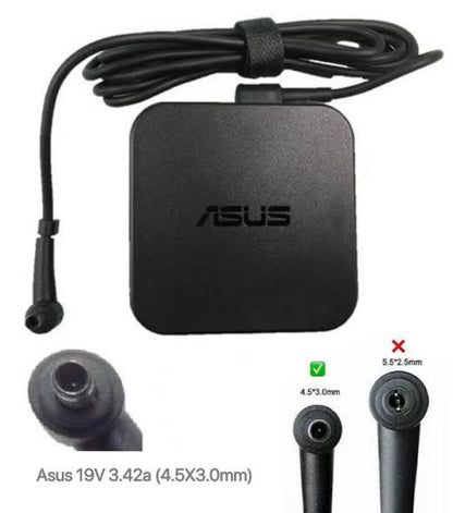ASUS Laptop Charger 65W 19V 3.42A Original Adapter (4.5 mm x 3.0 mm) (1 Yr Warranty) (Power Cord Included)