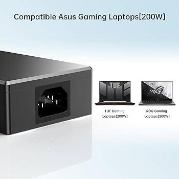 ASUS Laptop Charger 200W 20V 10A Original Adapter (5.5 mm x 2.5 mm) (1 Yr Warranty) (Power Cord Included)