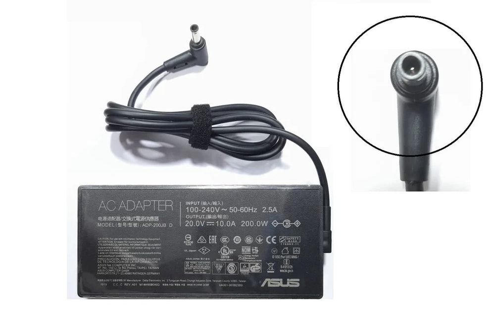 ASUS Laptop Charger 200W 20V 10A Original Adapter (6.0 mm x 3.7 mm) (1 Yr Warranty) (Power Cord Included) Model : ADP-200JB D
