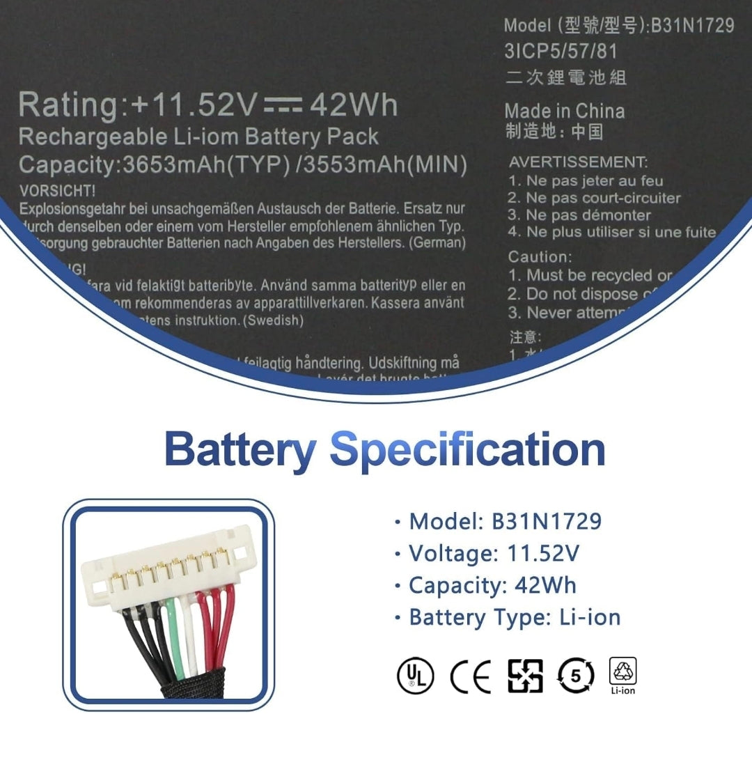 ASUS X530UA - B31N1729 Original Laptop Notebook Battery (1 Yr Warranty)