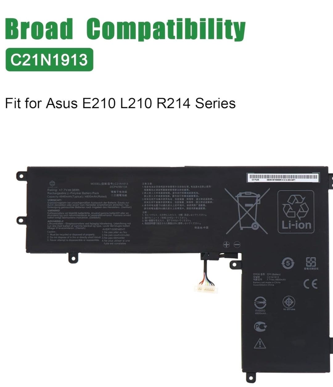 ASUS Vivobook 12 E210 - C21N1913 Original Laptop Notebook Battery (1 Yr Warranty)