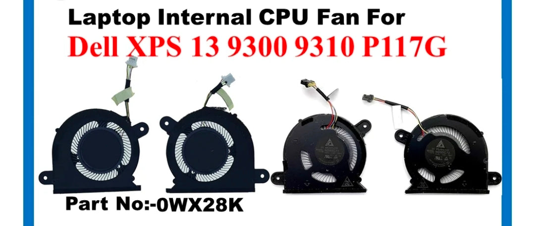 Original FAN Pair Dell XPS 13 9300   P/N : 0WX28K