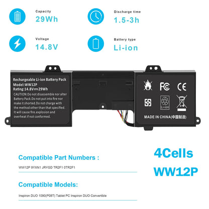 DELL Inspiron DUO Convertible - WW12P Genuine Original Laptop Notebook Battery ( 1 Yr Warranty )