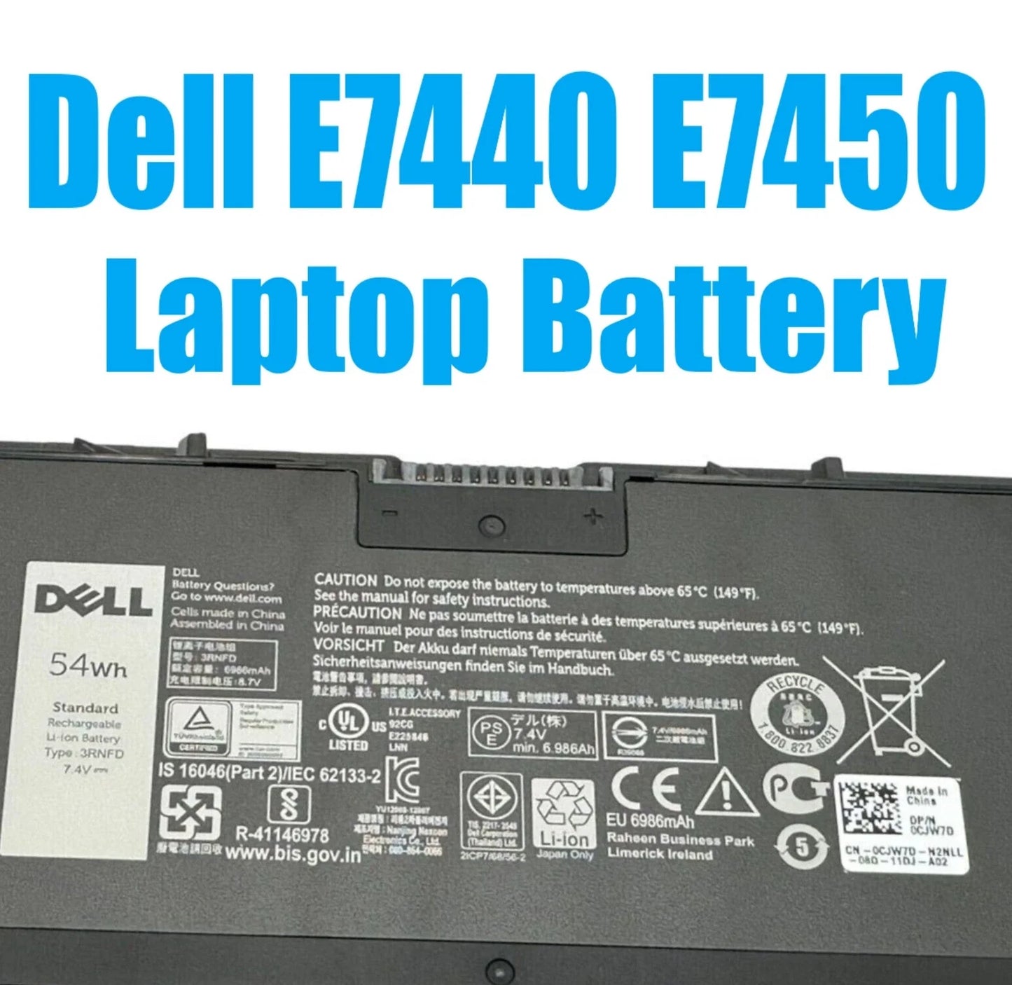 DELL Latitude E7450 - 3RNFD Genuine Original Laptop Notebook Battery ( 1 Yr Warranty )