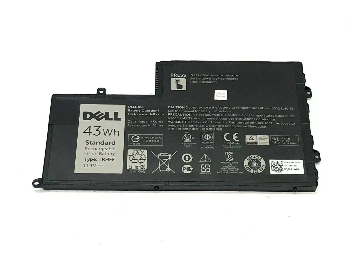 Dell P39F001	 86JK8 VVMKC DFVYN P38F 01WWHW - TRHFF Genuine Original Laptop Notebook Battery ( 1 Yr Warranty )
