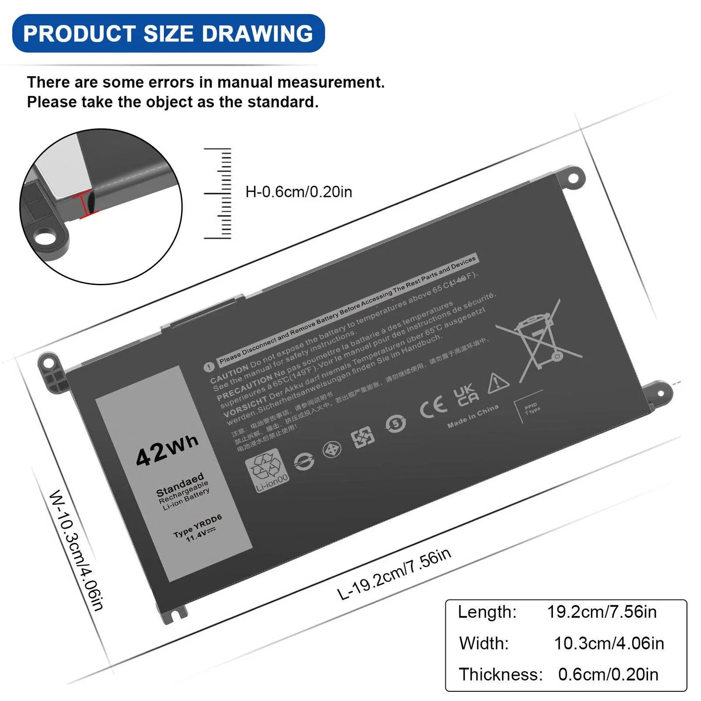 DELL Inspiron 3585 - YRDD6 Genuine Original Laptop Notebook Battery ( 1 Yr Warranty )